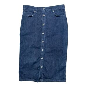 Banana Republic Button Front Denim Skirt | Dark Wash Midi Pencil Size 0